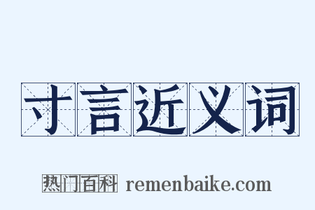 寸言近义词是什么意思的图片